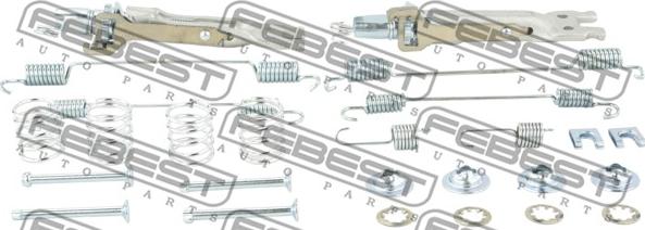 Febest 0204-G15RAR-KIT - Aksesuar seti, El freni pabucu parts5.com