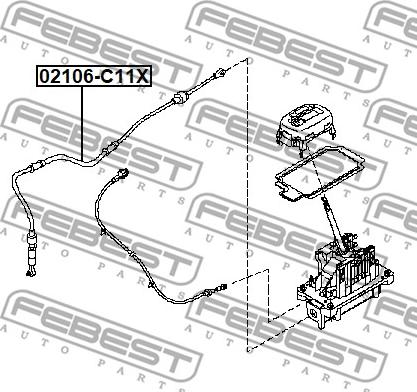 Febest 02106-C11X - Cable, transmisión automática parts5.com