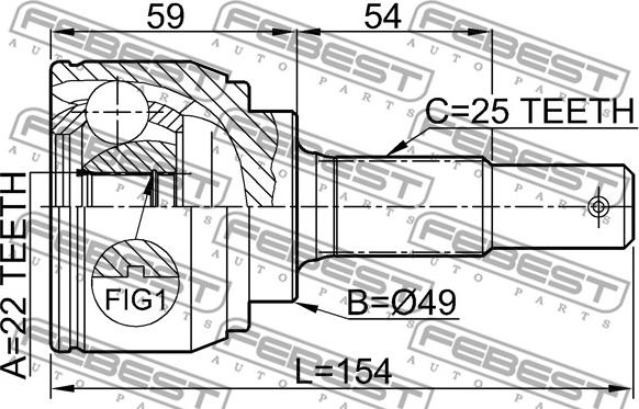 Febest 0210-C11X - Joint Kit, drive shaft parts5.com