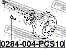 Febest 0284-004-PCS10 - Kerékcsavar parts5.com