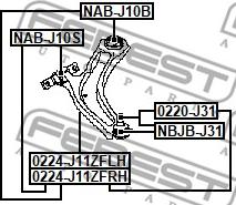 Febest 0224-J11ZFLH - Krmilje, obesa koles parts5.com