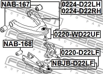 Febest 0224-D22RH - Barra oscilante, suspensión de ruedas parts5.com