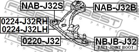 Febest NAB-J32S - Suport,trapez parts5.com