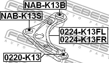 Febest 0220-K13 - Rótula de suspensión / carga parts5.com