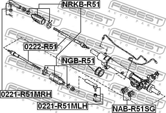 Febest NRKB-R51 - Burduf cauciuc, directie parts5.com