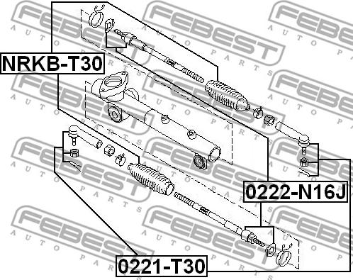 Febest NRKB-T30 - Bellow, steering parts5.com