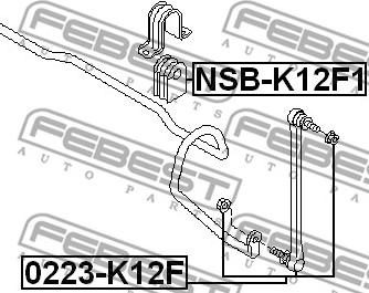 Febest 0223-K12F - Brat / bieleta suspensie, stabilizator parts5.com