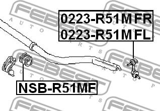 Febest 0223-R51MFL - Rod / Strut, stabiliser parts5.com