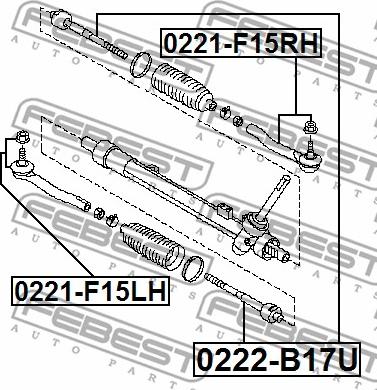 Febest 0222-B17U - Articulatie axiala, cap de bara parts5.com