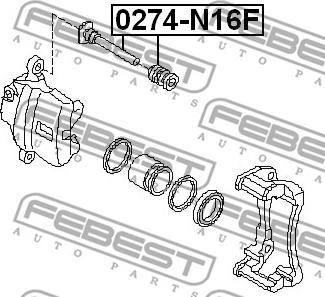 Febest 0274-N16F - Pasador guía, pinza del freno parts5.com