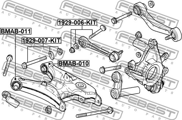 Febest 1929-007-KIT - Tornillo corrector de inclinación parts5.com