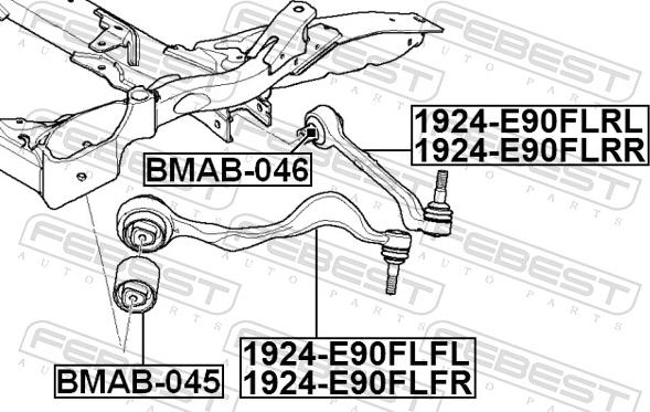 Febest 1924-E90FLFR - Barra oscilante, suspensión de ruedas parts5.com