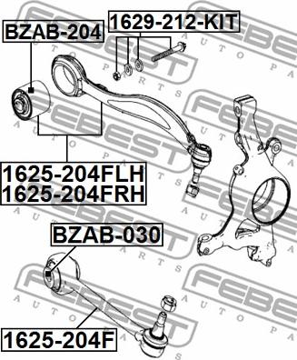 Febest 1629-212-KIT - Vijak za ispravljanje nagiba parts5.com