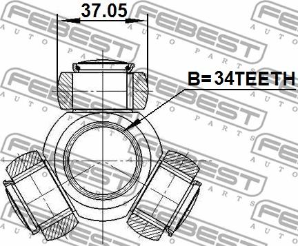 Febest 1016-CAP - Tripoda,cardan parts5.com