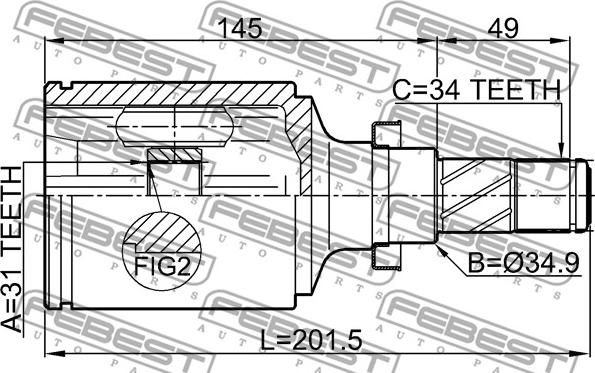 Febest 1011-J300RH - Set articulatie, planetara parts5.com