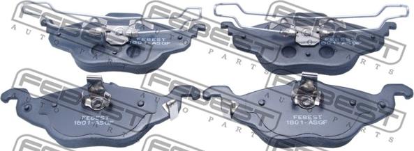 Febest 1801-ASGF - Zestaw klocków hamulcowych, hamulce tarczowe parts5.com