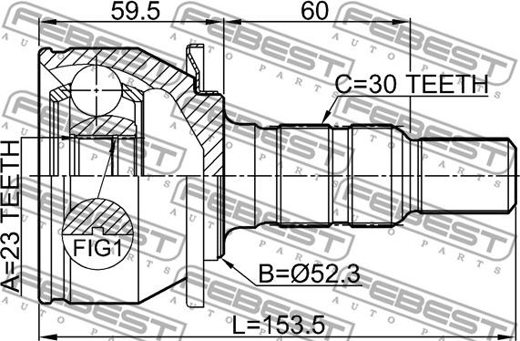 Febest 1810-ASJ14AT - Set articulatie, planetara parts5.com