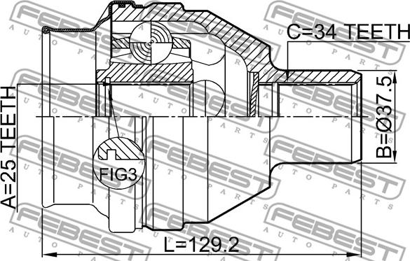 Febest 1811-Z16RH - Set articulatie, planetara parts5.com