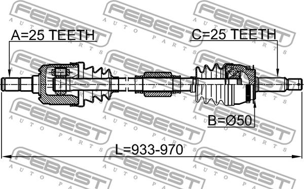 Febest 1214-CAMTRH - Antriebswelle parts5.com