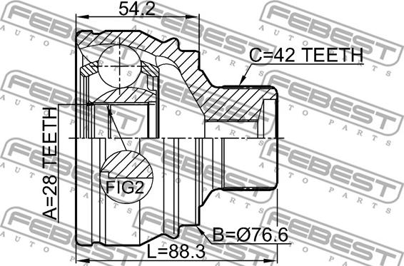 Febest 1710-A7 - Juego de articulación, árbol de transmisión parts5.com