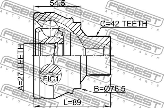 Febest 1710-Q5 - Mafsal seti, tahrik mili parts5.com