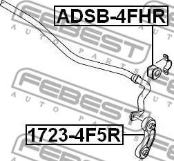 Febest 1723-4F5R - Šipka / spona, stabilizator parts5.com