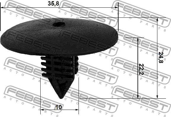 Febest 88570-003 - Клипс (щипка), декоративна / предпазна лайсна parts5.com