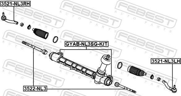 Febest GYAB-NL3SG-KIT - Suspensión, mecanismo de dirección parts5.com