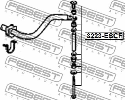 Febest 3223-ESCF - Travesaños / barras, estabilizador parts5.com