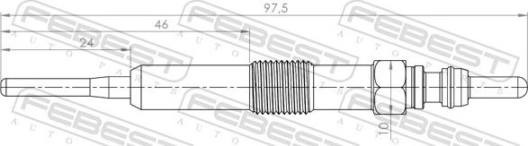 Febest 24642-001 - Bujía de precalentamiento parts5.com