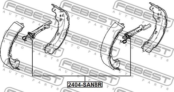 Febest 2404-SAN8R - Регулатор, барабанни спирачки parts5.com