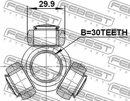 Febest 2416-MEG - Tripod poyra, tahrik mili parts5.com