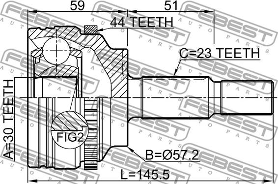 Febest 2410-KANGA44 - Joint Kit, drive shaft parts5.com