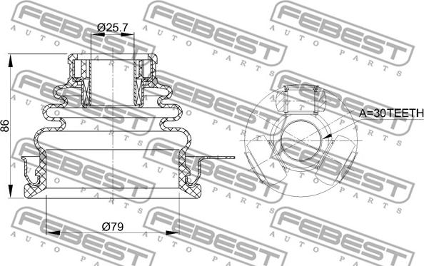 Febest 2411-LOGLH - Komplet zgloba, pogonsko vratilo parts5.com