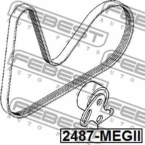 Febest 2487-MEGII - Szíjtárcsa / vezetőgörgő, hosszbordás szíj parts5.com