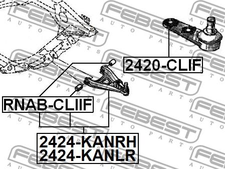 Febest 2424-KANLH - Tukivarsi, pyöräntuenta parts5.com