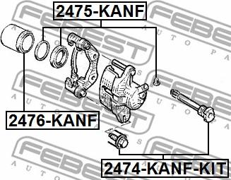 Febest 2475-KANF - Remondikomplekt,Pidurisadul parts5.com