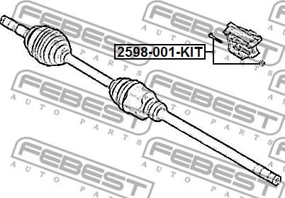 Febest 2598-001-KIT - Vijak osi, pogonska gred parts5.com