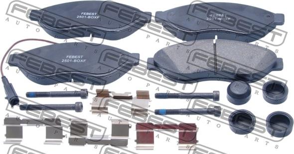 Febest 2501-BOXF - Σετ τακάκια, δισκόφρενα parts5.com