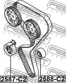 Febest 2587-C2 - Napinacz, pasek rozrządu parts5.com