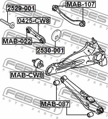 Febest 2529-001 - Surub corectare inclinare parts5.com