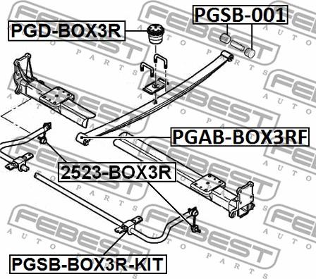 Febest PGSB-001 - Ložiskové pouzdro, listová pružina parts5.com