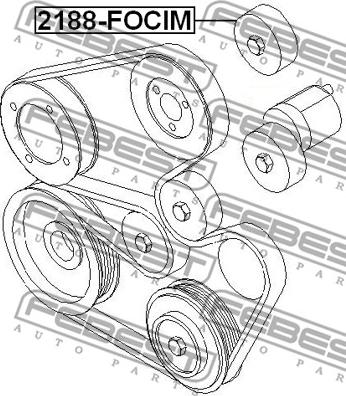 Febest 2188-FOCIM - Vratná / vodiaca kladka rebrovaného klinového remeňa parts5.com