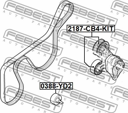 Febest 2187-CB4-KIT - Deflection / Guide Pulley, v-ribbed belt parts5.com