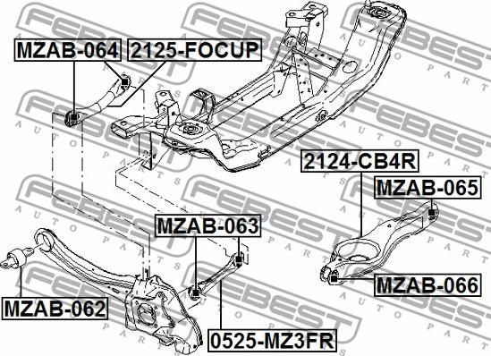 Febest 2124-CB4R - Barra oscilante, suspensión de ruedas parts5.com