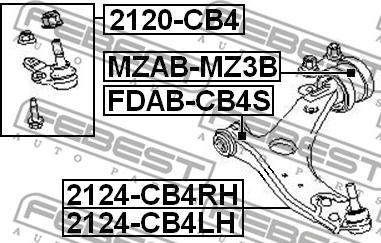 Febest 2124-CB4RH - Lengőkar, kerékfelfüggesztés parts5.com