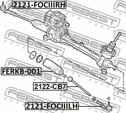 Febest 2122-CB7 - Inner Tie Rod, Axle Joint parts5.com