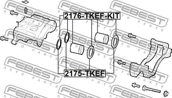 Febest 2176-TKEF-KIT - Zestaw naprawczy, zacisk hamulca parts5.com