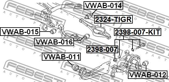 Febest 2398-007 - Tornillo corrector de inclinación parts5.com