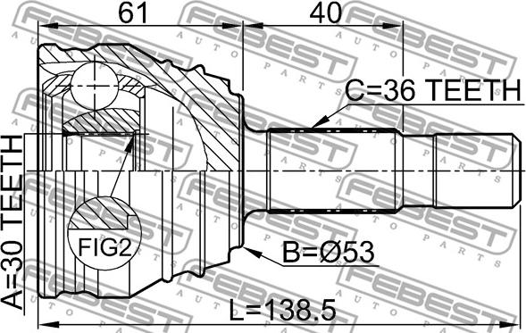 Febest 2310-029 - Mafsal seti, tahrik mili parts5.com